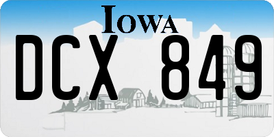 IA license plate DCX849