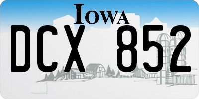 IA license plate DCX852