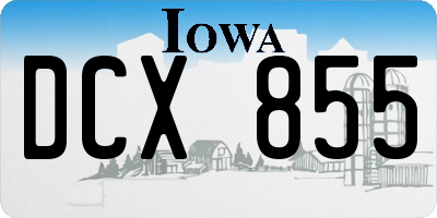 IA license plate DCX855
