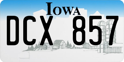 IA license plate DCX857