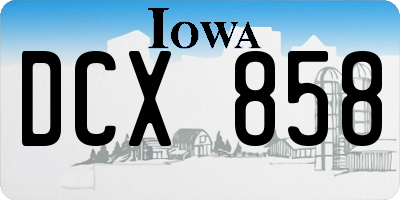 IA license plate DCX858