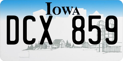 IA license plate DCX859