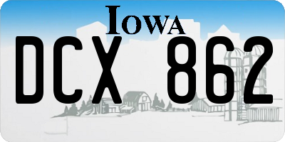 IA license plate DCX862