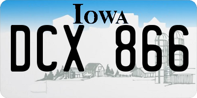 IA license plate DCX866