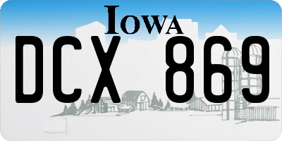 IA license plate DCX869