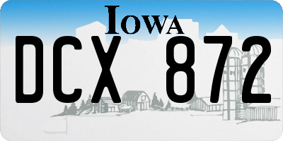 IA license plate DCX872