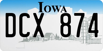 IA license plate DCX874