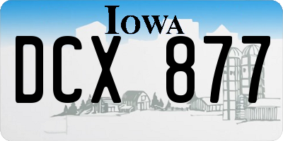 IA license plate DCX877