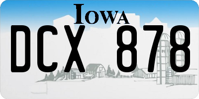 IA license plate DCX878
