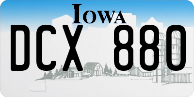 IA license plate DCX880