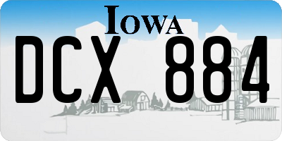 IA license plate DCX884