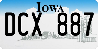 IA license plate DCX887
