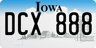 IA license plate DCX888