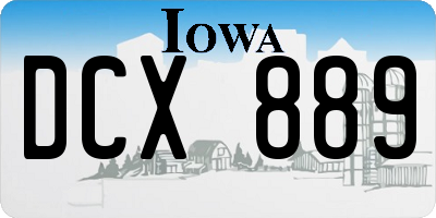 IA license plate DCX889