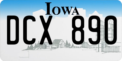 IA license plate DCX890