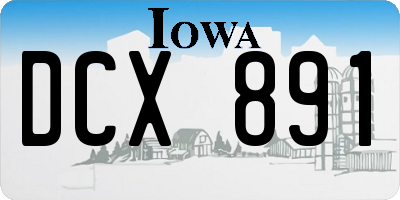 IA license plate DCX891