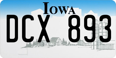 IA license plate DCX893