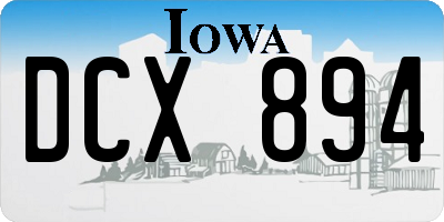IA license plate DCX894