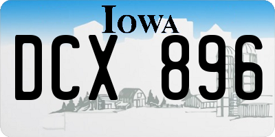 IA license plate DCX896