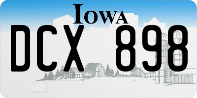 IA license plate DCX898