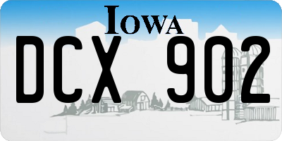 IA license plate DCX902