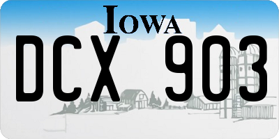 IA license plate DCX903