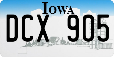 IA license plate DCX905