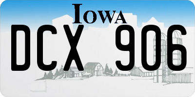 IA license plate DCX906