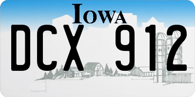 IA license plate DCX912