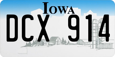 IA license plate DCX914
