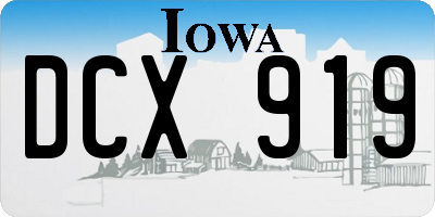 IA license plate DCX919