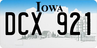 IA license plate DCX921
