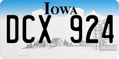 IA license plate DCX924