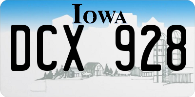IA license plate DCX928