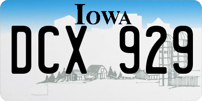 IA license plate DCX929