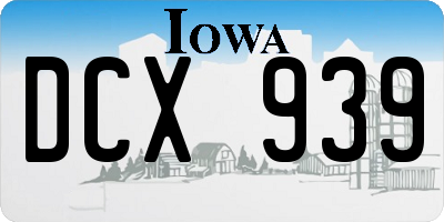 IA license plate DCX939
