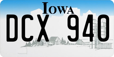 IA license plate DCX940