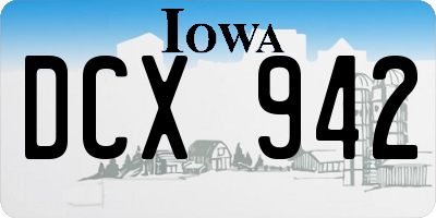IA license plate DCX942