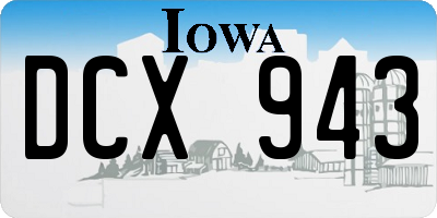 IA license plate DCX943