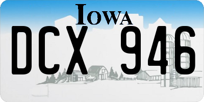 IA license plate DCX946