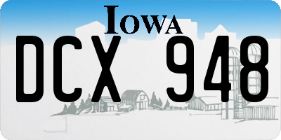 IA license plate DCX948
