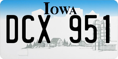 IA license plate DCX951