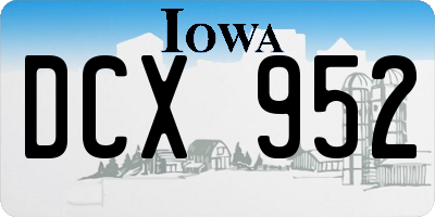 IA license plate DCX952