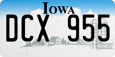 IA license plate DCX955