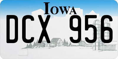 IA license plate DCX956