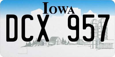 IA license plate DCX957