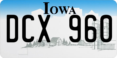IA license plate DCX960