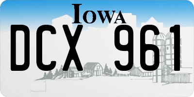 IA license plate DCX961