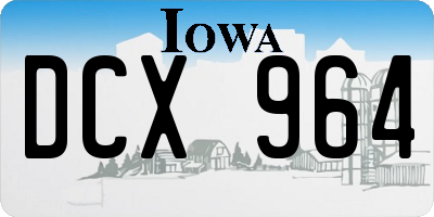 IA license plate DCX964