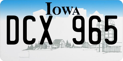 IA license plate DCX965